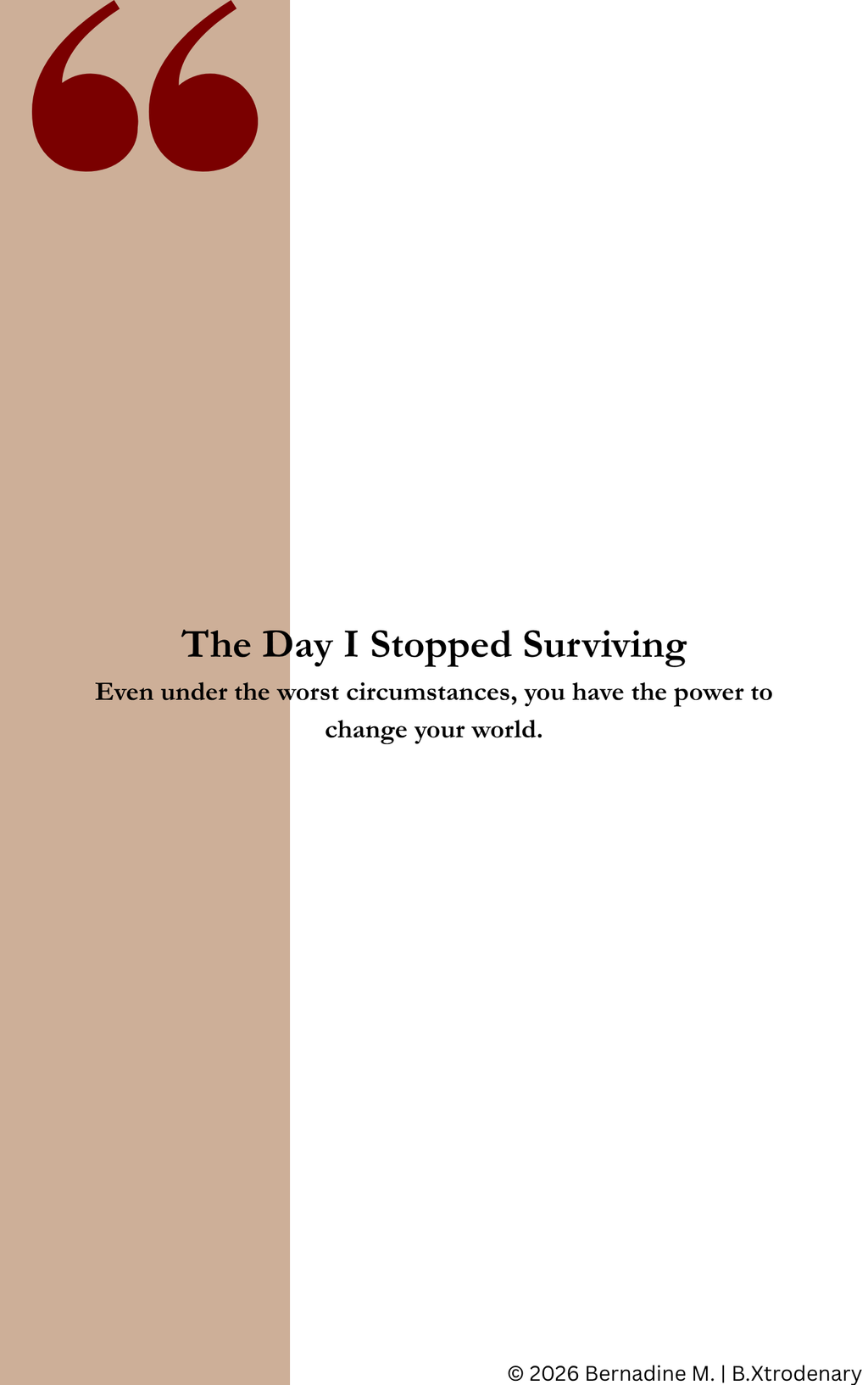 The Day I Stopped Surviving | Inspirational Short Story & Reflection Book | Digital Download