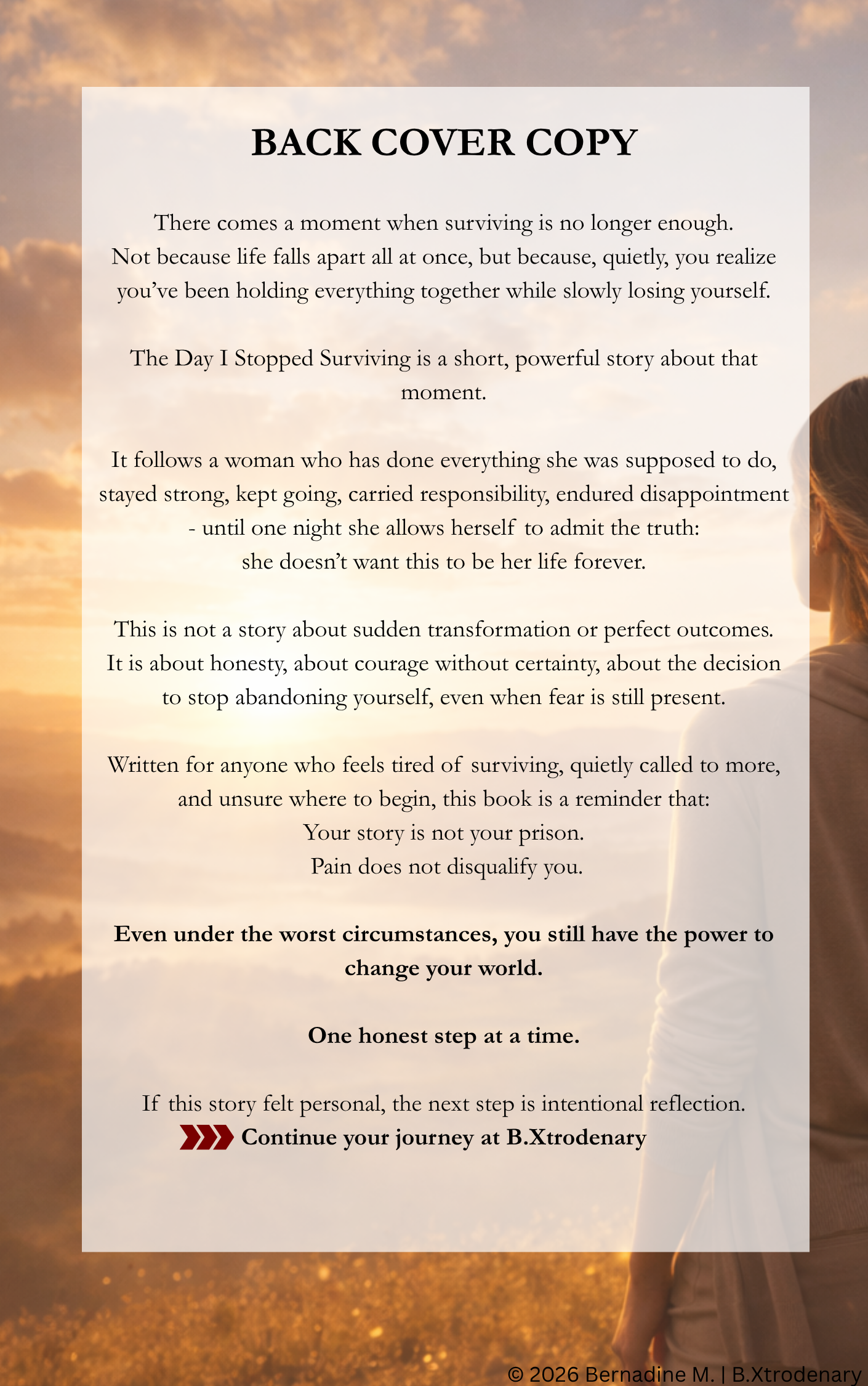 The Day I Stopped Surviving | Inspirational Short Story & Reflection Book | Digital Download
