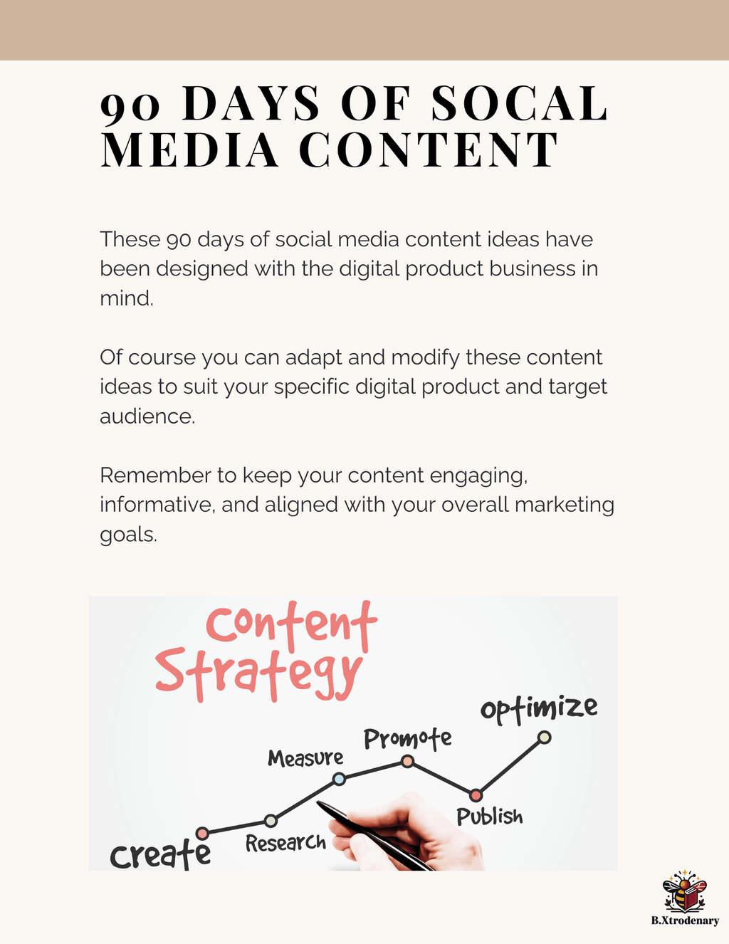 Social Media Content Guide | 100+ Hooks, 90-Day Content Plan & 300+ AI Prompts | Digital Download