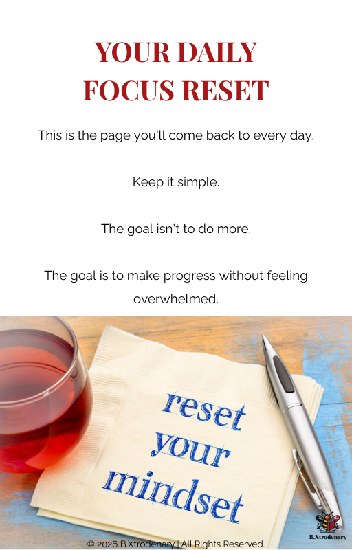 The Extraordinary Focus Reset | Productivity Guide & Printable Workbook | Digital Download